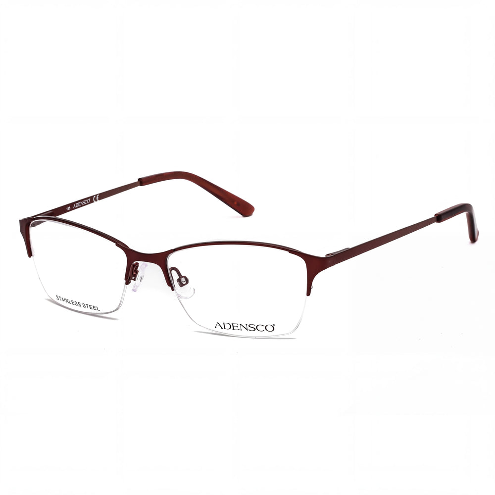 Adensco 208 Burgundy Rectangle Eyeglasses for Unisex, Metal frame
