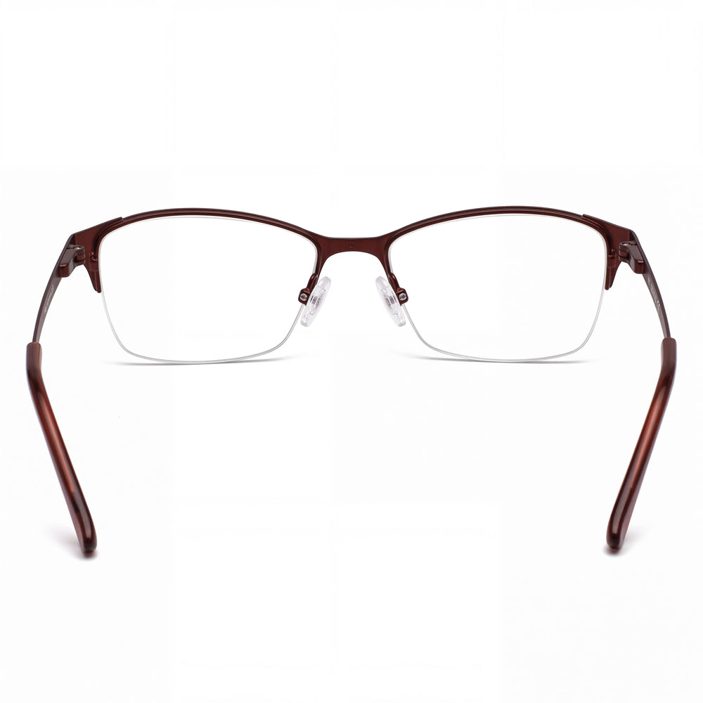 Adensco 208 Rectangle Eyeglasses Unisex — side view, Burgundy Metal temples