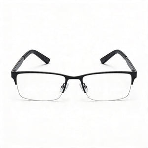 Adensco Ad 115 Rectangle Eyeglasses Men — side view, Black Metal temples