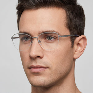 Adensco Ad 252 Square Eyeglasses for Men — interior view, Polycarbonate demo lenses