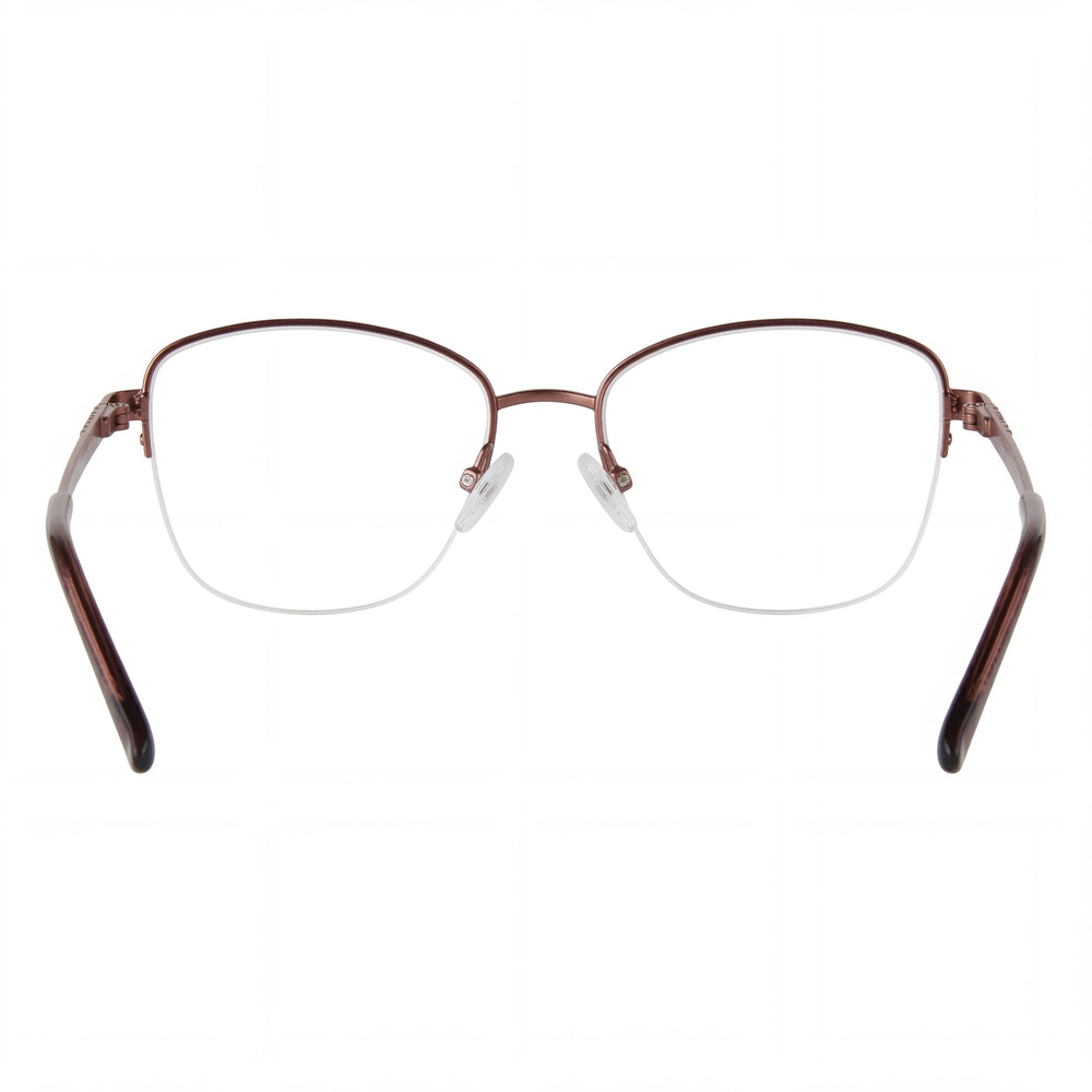 Adensco Ad 252 Rectangle Eyeglasses Men — side view, Brown, Metal temples