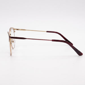 Adensco Classic Square Eyeglasses Men — side view, Burgundy Metal temples