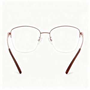 Adensco Rectangle Eyeglasses Men — side view, Gold, Metal temples