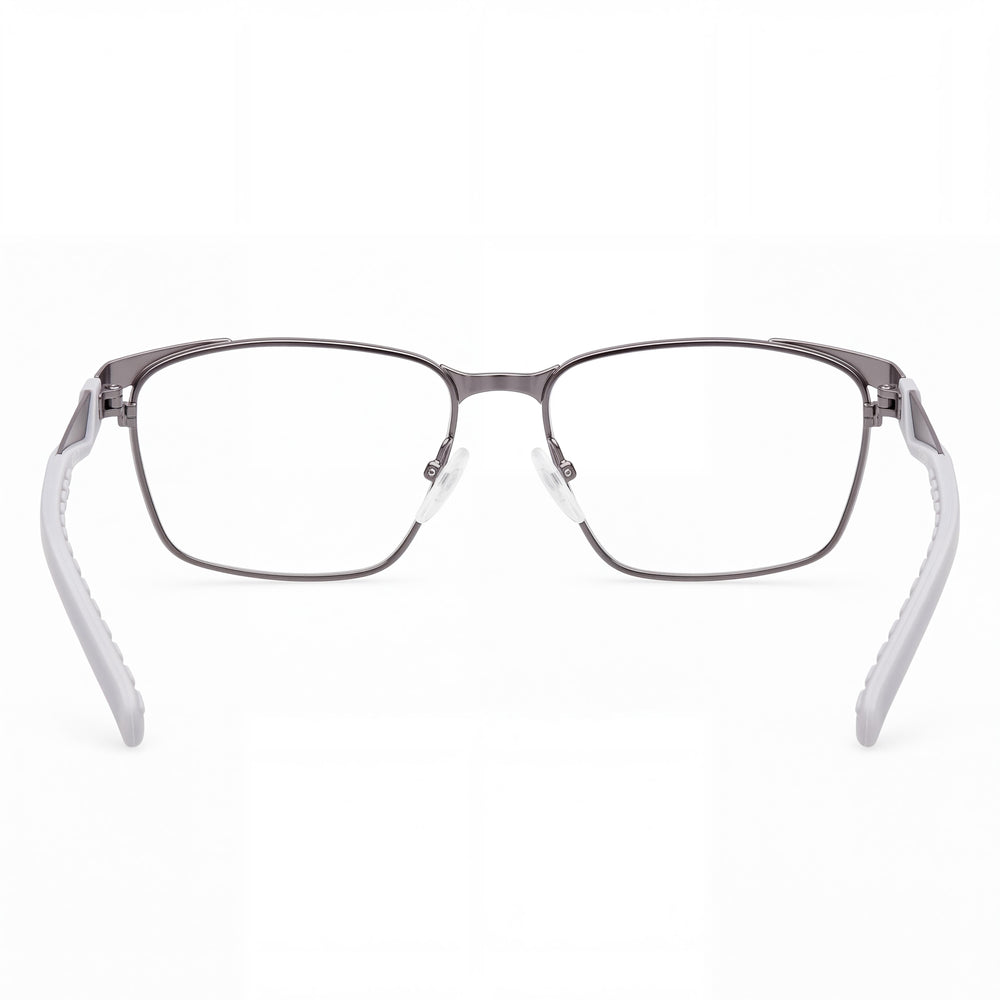 Adidas 5099D Rectangle Eyeglasses Unisex — side view, Silver temples