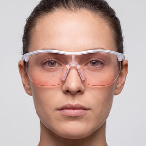 Adidas ADIDASSP000326C Shield Sunglasses Unisex — side view, Non-Polarized Orange lens