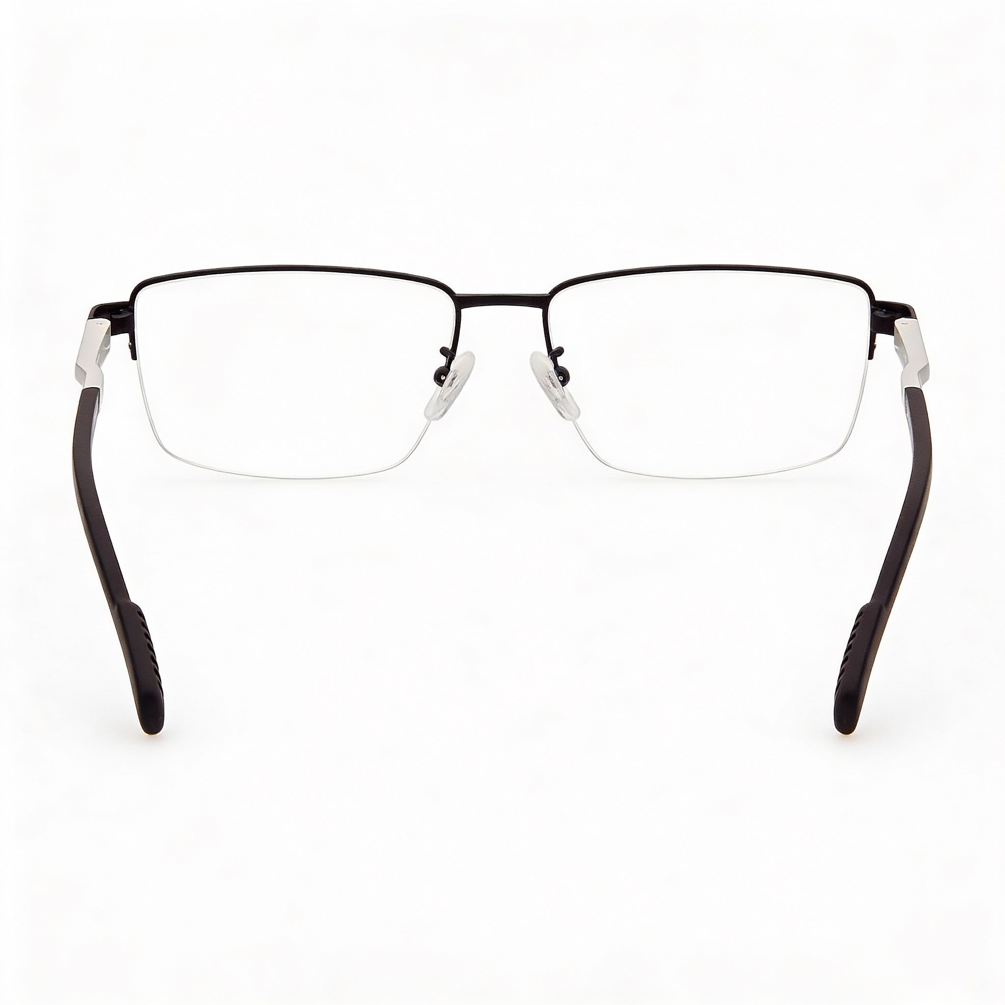 Adidas Black Rectangle Eyeglasses for Men, Metal, Photo 3