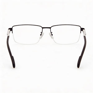 Adidas Rectangle Eyeglasses Men — side view, Black Metal temples