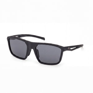 Adidas Black Rectangle Sunglasses for Men, Grey lens