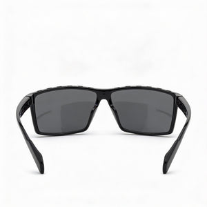 Adidas Rectangle Sunglasses Men — side view, Polarized Smoke lens