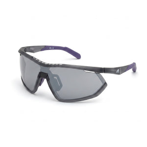 Adidas Classic Gray Shield Sunglasses Unisex, Smoke Mirror lens