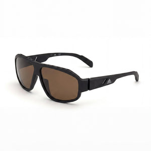 Adidas Contemporary Black Shield Sunglasses Unisex, Brown lens