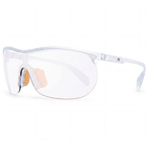 Adidas Contemporary White Shield Sunglasses for Unisex, Orange lens