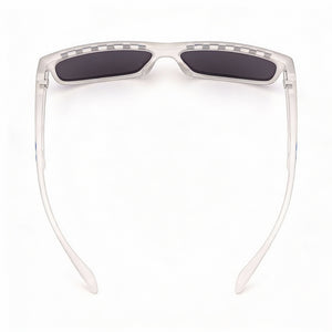 Adidas Rectangle Sunglasses Men — side view, Non-Polarized Mirror Blue lens