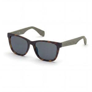 Adidas Modern Green Rectangle Sunglasses Unisex, Dark Havana lens