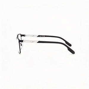 Adidas Moderno Rectangle Eyeglasses Unisex — side view, Black Metal temples