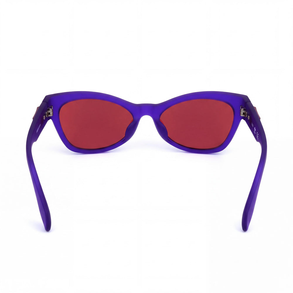 Adidas OR0010 Cat Eye Sunglasses Women — side view, Non-Polarized Blue Mirror lens