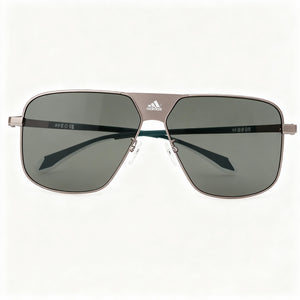 Adidas OR0091 Square Sunglasses Unisex — side view, Non-Polarized Green lens