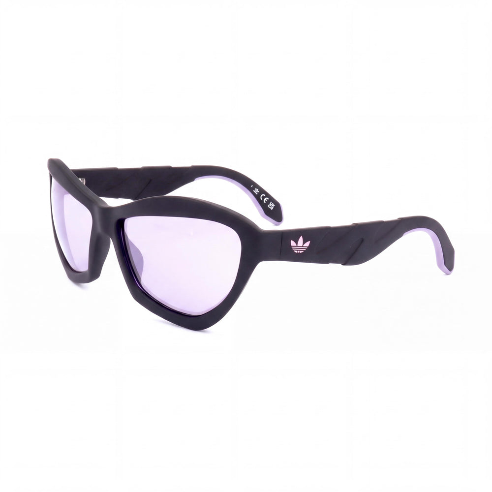 Adidas OR0095 Black Cat Eye Sunglasses for Men, Gradient or Mirror Violet lens