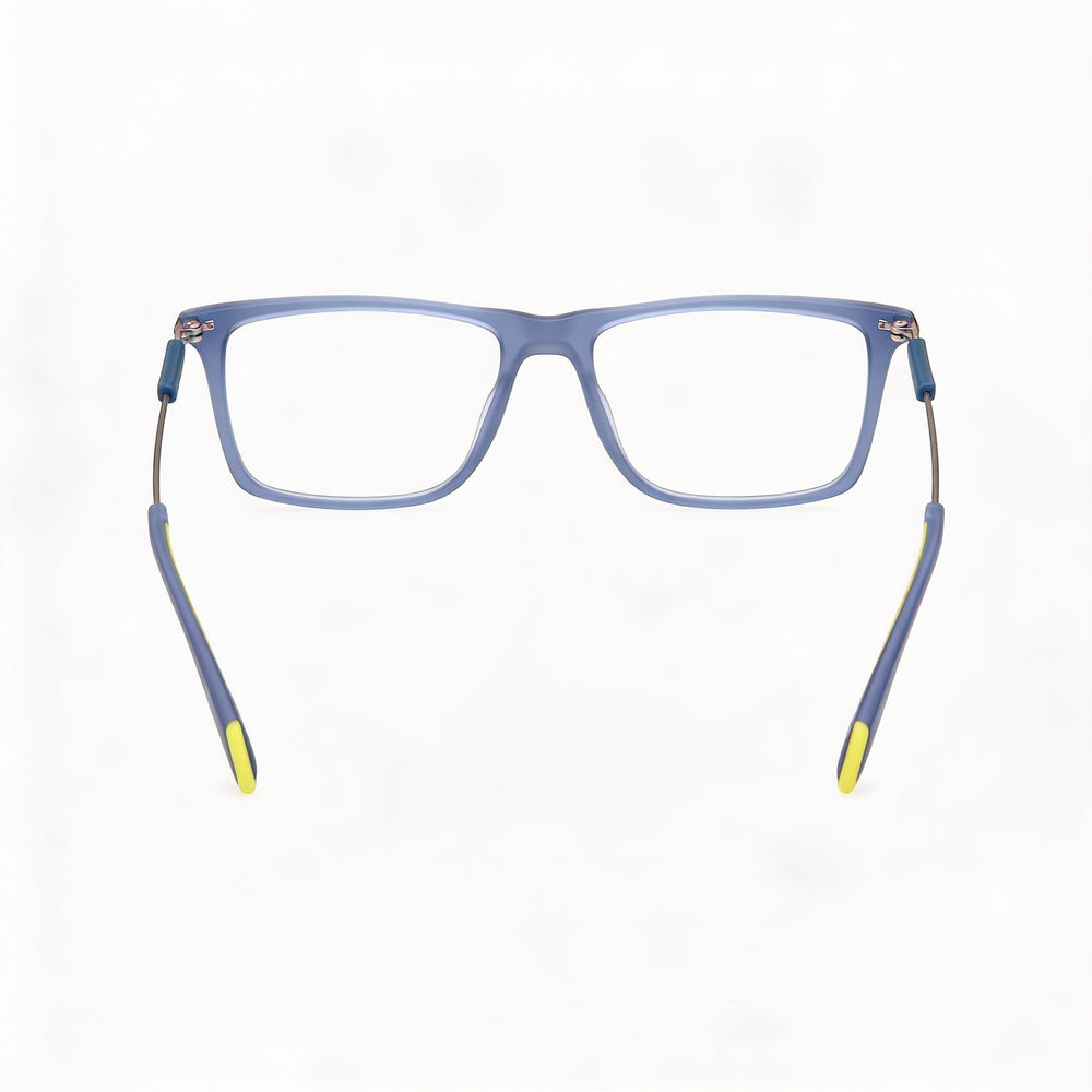 Adidas OR5050 Rectangle Eyeglasses Men — side view, Blue Injected temples