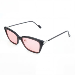 Adidas Originals AOK008 Black Rectangle Sunglasses for Women, Pink lens