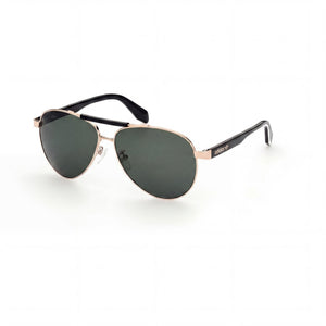 Adidas Originals Black Aviator Sunglasses for Men, Green lens