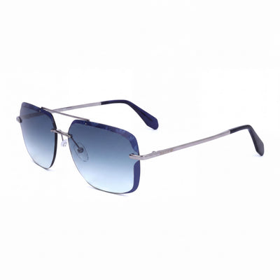 adidas Originals OR0017 Blue Rectangle Sunglasses for Men, Blue lens