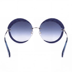 Adidas Originals Or0019 67 Round Sunglasses Unisex — side view, Non-Polarized Blue lens