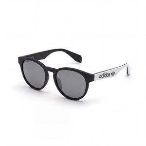 Adidas Originals OR0025 Black Round Sunglasses for Unisex, Smoke Mirror lens