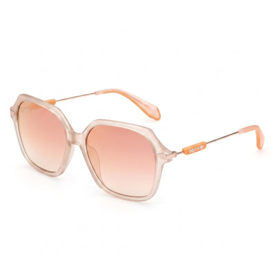 adidas Originals Or0082 Beige Square Sunglasses for Women, Rose Lens — hero view