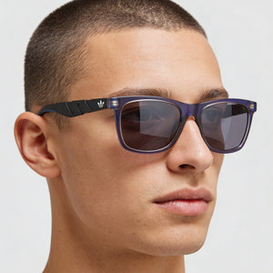 Adidas Originals OR0101 Violet Sunglasses Men — lifestyle wear, holiday photos and sightseeing days