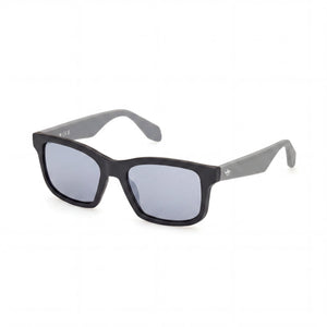 Adidas Originals Or0105 Black Rectangle Sunglasses Unisex, smoke mirror lens
