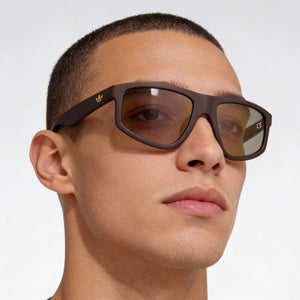 adidas Originals Or0108 Rectangle Sunglasses Men — side view, Non-Polarized Brown lens