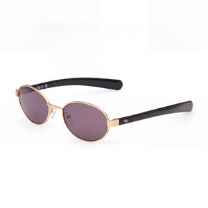 adidas Originals Or0123 Matte Deep Gold Oval Sunglasses for Men, Smoke lens
