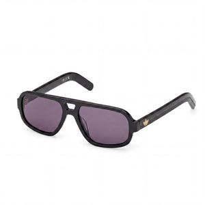 Adidas Originals Or0134 Black Rectangle Sunglasses Unisex, Black lens