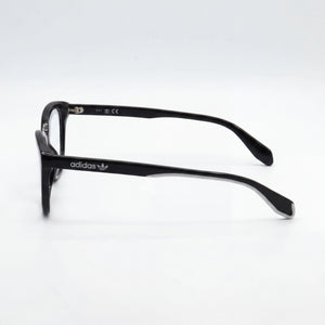 Adidas Originals OR5013 Rectangle Eyeglasses Men — side view, Black Plastic temples