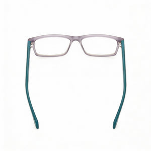 Adidas Originals OR5027 Rectangle Eyeglasses Men — side view, Gray Stainless Steel temples