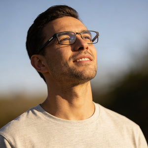Adidas Originals OR5049 Rectangle Eyeglasses for Men — interior view, Polycarbonate demo lenses