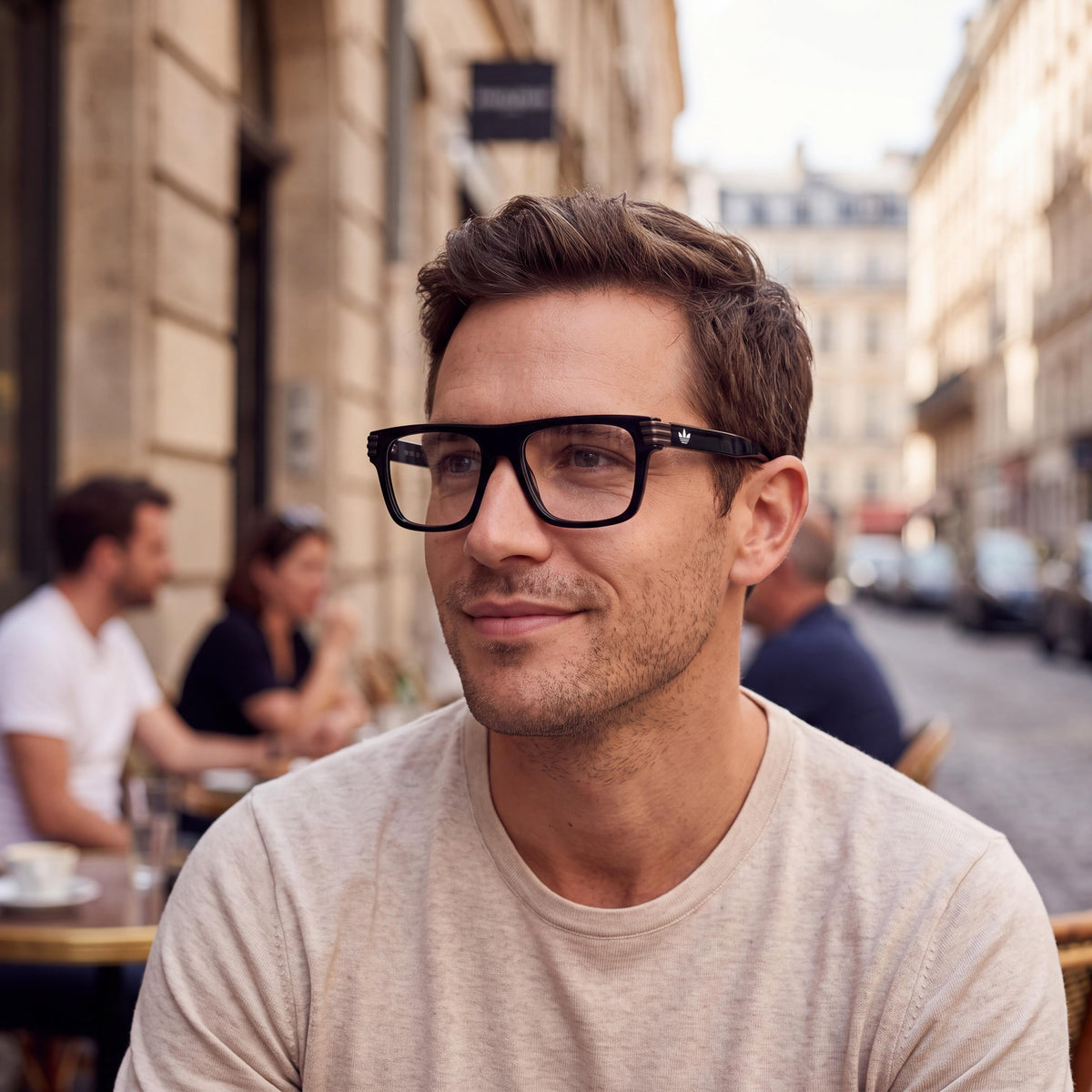 Gafas graduadas rectangulares para hombre Adidas Originals Or5103 en negro brillante, Photo 5