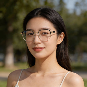 Adidas Originals OR5113-D Square Eyeglasses Women — side view, Gold Metal temples
