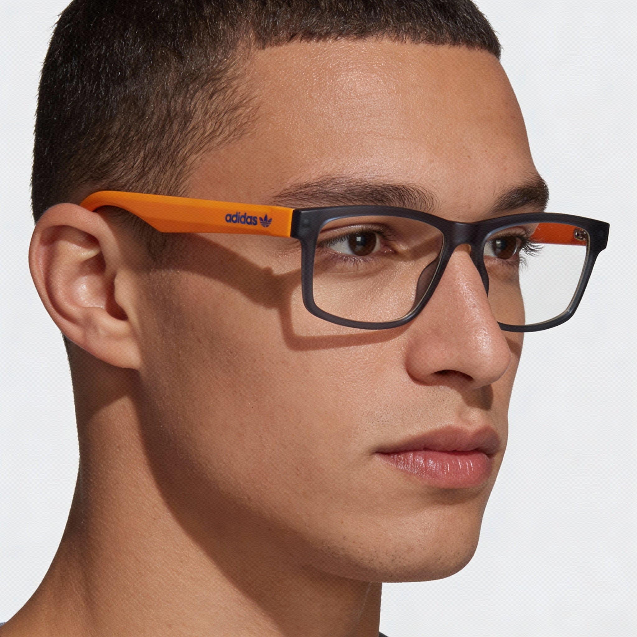 Adidas Originals Rectangular Blue Orange Eyeglasses for Men, Photo 3