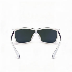 Adidas S7242440 Rectangle Sunglasses Men — side view, White frame temples