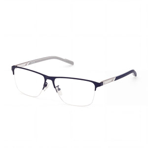 Adidas SP 5048 Matte Blue Rectangle Eyeglasses for Men, Metal frame