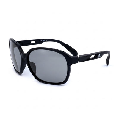 Adidas Sp0013 Black Rectangle Sunglasses for Women, Grey lens