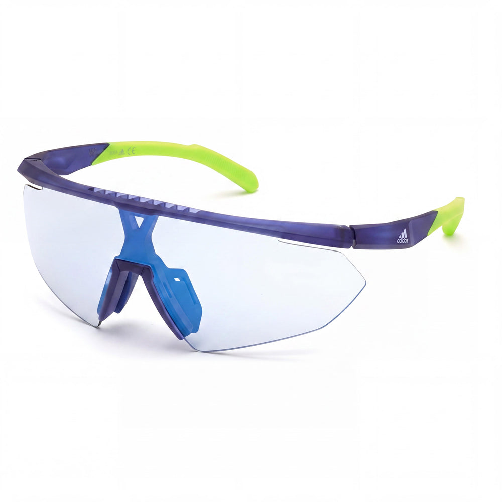 Adidas SP0015 Blue Shield Sunglasses for Men, Blue mirrored lens