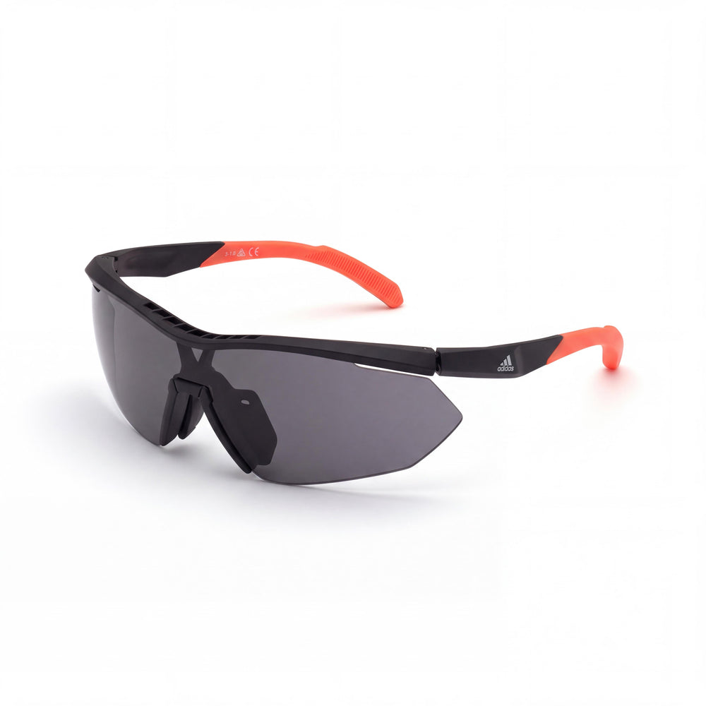Adidas SP0016 Black Shield Sunglasses for Women, Smoke lens