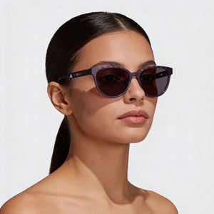 Adidas Sp0021 Oval Sunglasses Women — side view, Non-Polarized Violet lens