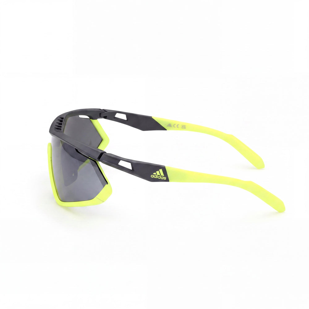 Adidas SP0055 Shield Sunglasses Men — side view, Non-Polarized Grey lens