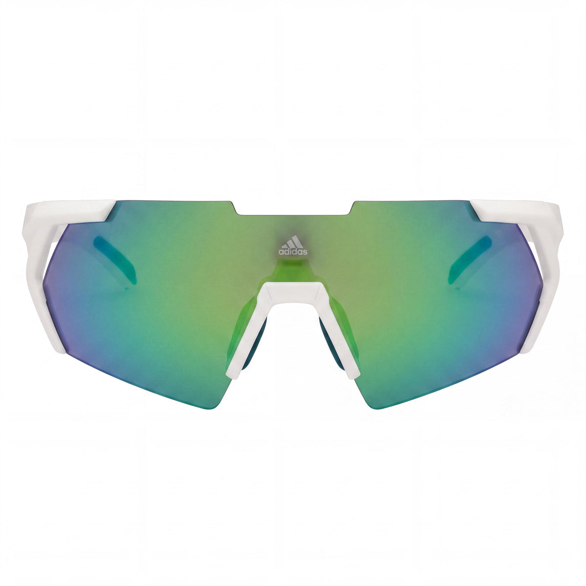 Gafas de Sol adidas SP0064 Modernas para Hombre, Montura Inyectada Blanca, Lentes Verdes con Protección UV, 140mm, Photo 2