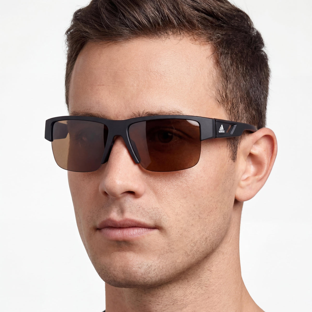 Gafas de sol polarizadas rectangulares Adidas SP0070 negras para hombre, 68mm, Photo 4