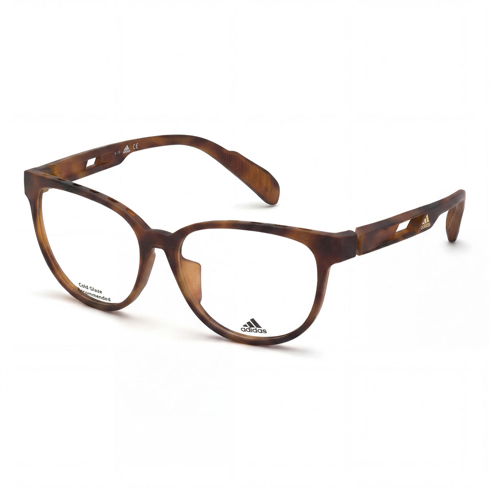 Adidas SP5001 Havana Square Eyeglasses for Women, Injected frame